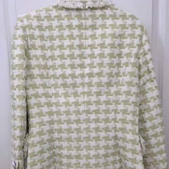 NWOT!! Tassel Fringed Houndstooth Blends Tweed Blazer - Picture 5 of 12